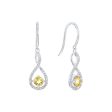 Silver Limitless Citrine & Diamond Drop Earrings For Cheap