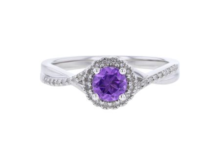 Silver Sweet Treat Amethyst & Diamond Ring For Discount