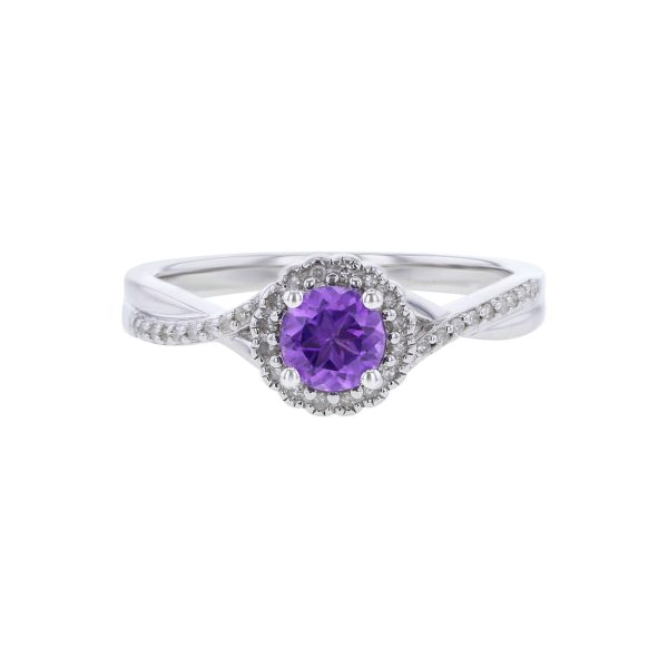 Silver Sweet Treat Amethyst & Diamond Ring For Discount