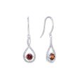 Silver Limitless Garnet & Diamond Drop Earrings Online