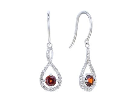 Silver Limitless Garnet & Diamond Drop Earrings Online