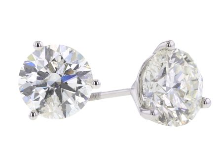 Grande Round Diamond Stud Earrings 3ct - H I I1 Fashion