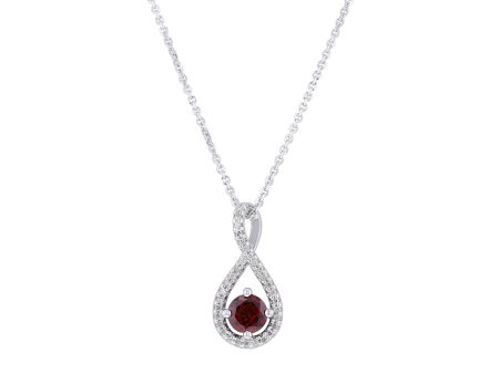 Silver Limitless Garnet & Diamond Necklace on Sale