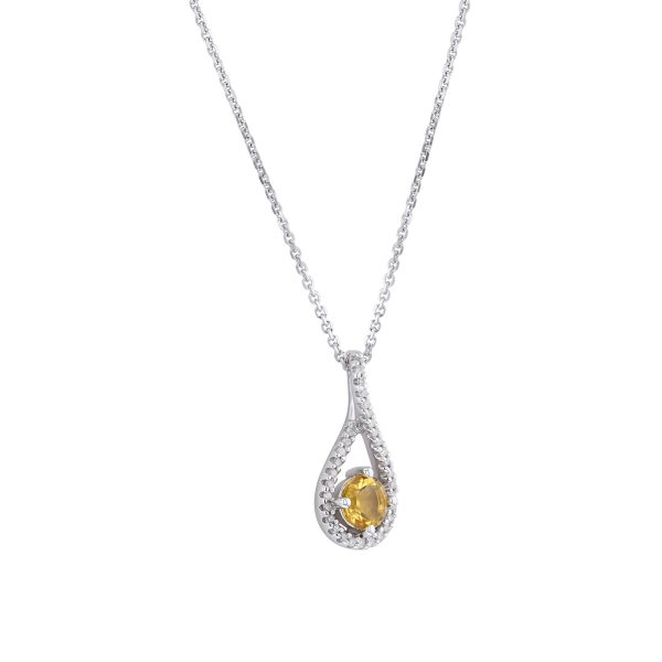 Silver Limitless Citrine & Diamond Necklace Sale