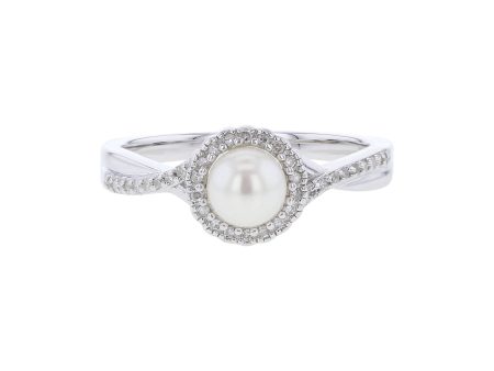 Silver Sweet Treat Pearl & Diamond Ring For Discount