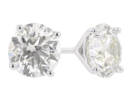 Grande Round Diamond Stud Earrings 3.00ct - J SI1 GIA Certified Online Hot Sale