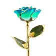 Peacock Teal 24kt Gold Dipped Rose Discount