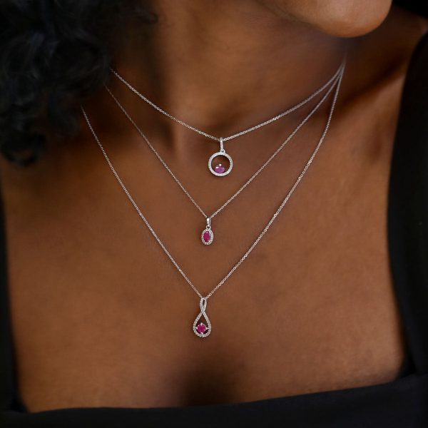 Silver Limitless Ruby & Diamond Necklace Online Sale