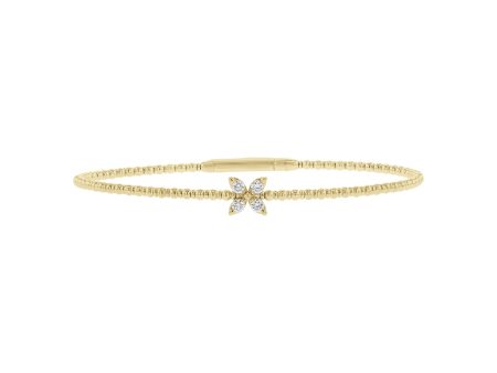 Alice Floral Diamond Bangle Bracelet Discount