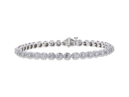 Chimera Cushion Set Diamond Tennis Bracelet 3ct Supply