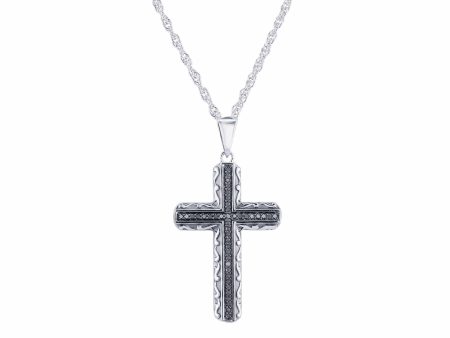 Shadow Black Diamond Cross Necklace Discount