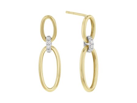 Oriana Oval Link Diamond Drop Earrings Online Hot Sale