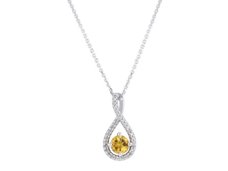 Silver Limitless Citrine & Diamond Necklace Sale