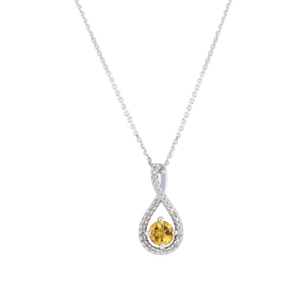 Silver Limitless Citrine & Diamond Necklace Sale