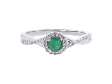 Silver Sweet Treat Emerald & Diamond Ring Online now