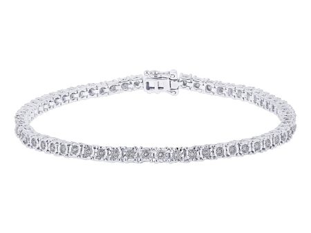 Mirage Diamond Tennis Bracelet 1ct Hot on Sale