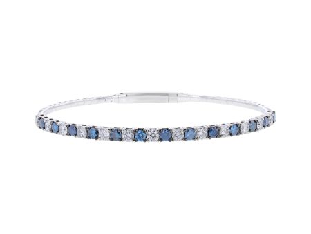 Maren Sky Blue & White Diamond Bangle Bracelet Cheap