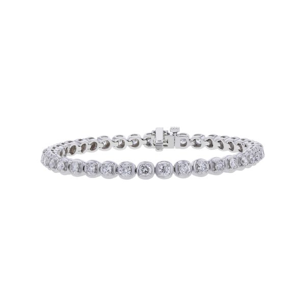 Chimera Cushion Set Diamond Tennis Bracelet 4ct For Cheap