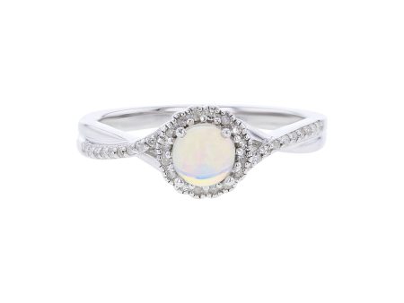 Silver Sweet Treat Opal & Diamond Ring Cheap