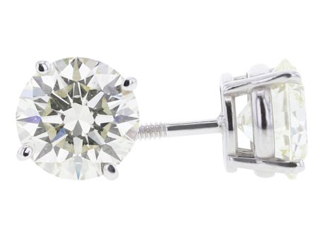 Grande Round Diamond Stud Earrings 5ct - J SI1 Online now