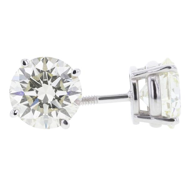 Grande Round Diamond Stud Earrings 5ct - J SI1 Online now