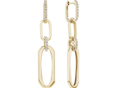 Ophelia Oval Link Diamond Drop Earrings Online Hot Sale