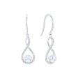 Silver Limitless Pearl & Diamond Drop Earrings Fashion