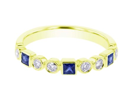 Sophia Stackable Blue Sapphire and Diamond Ring Hot on Sale