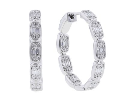 Jacques Bezel Diamond Hoop Earrings For Cheap