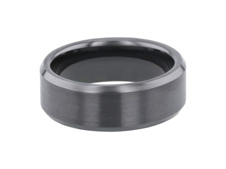 Fraser Black Ceramic Beveled Wedding Ring - 8mm Sale