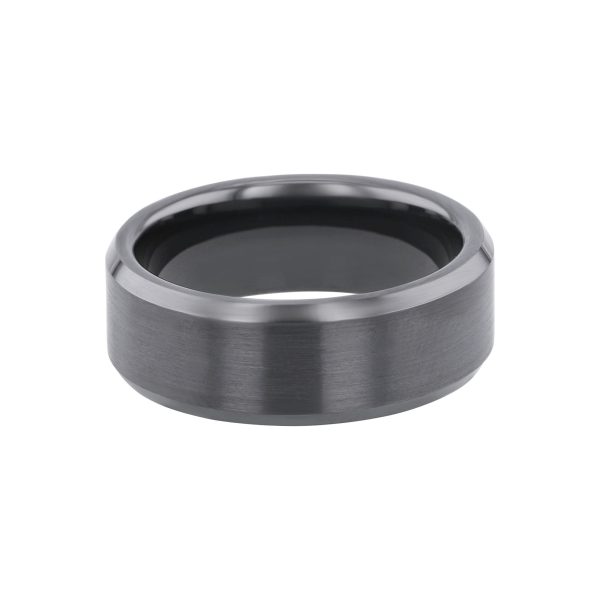 Fraser Black Ceramic Beveled Wedding Ring - 8mm Sale