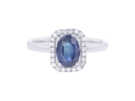 Beautiful in Blue Sapphire and Diamond Ring Online Sale