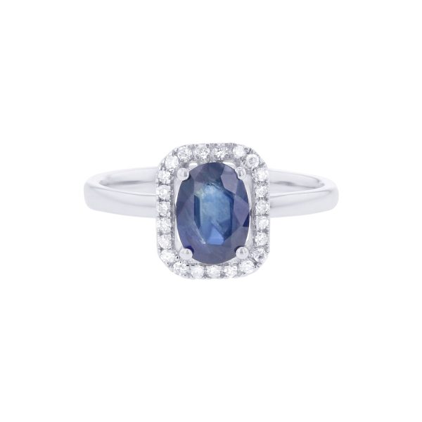 Beautiful in Blue Sapphire and Diamond Ring Online Sale