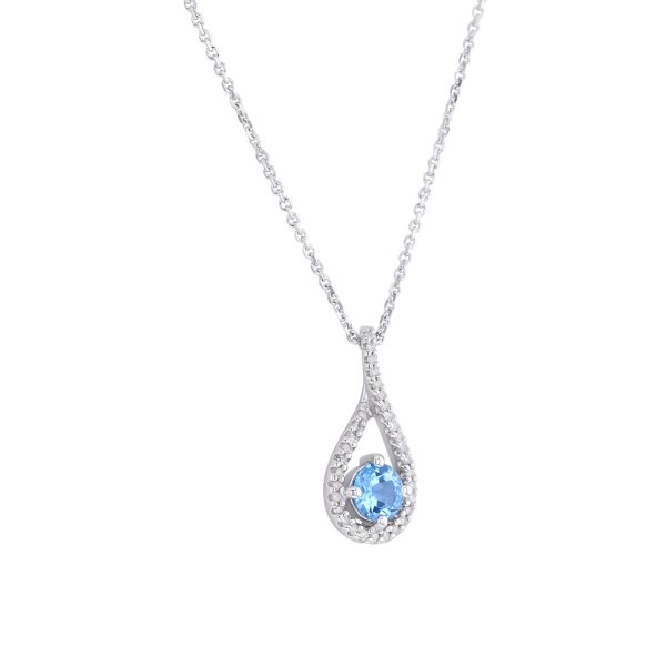 Silver Limitless Blue Topaz & Diamond Necklace Online now