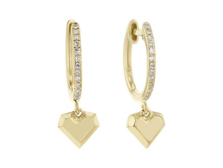 Trick Hearts Diamond Drop Earrings For Sale