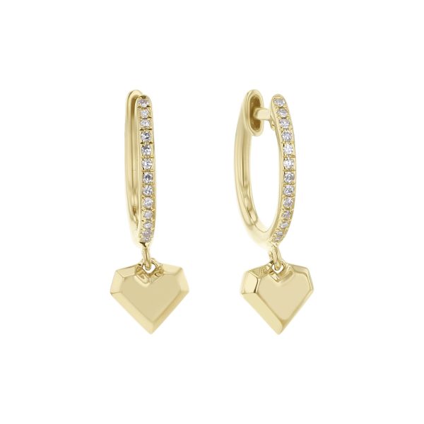 Trick Hearts Diamond Drop Earrings For Sale