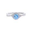 Silver Sweet Treat Blue Topaz & Diamond Ring For Sale