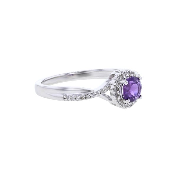 Silver Sweet Treat Amethyst & Diamond Ring For Discount