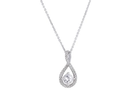 Silver Limitless White Topaz & Diamond Necklace Cheap