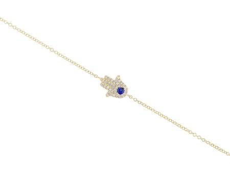 Hamsa Sapphire and Diamond Bracelet Online Hot Sale