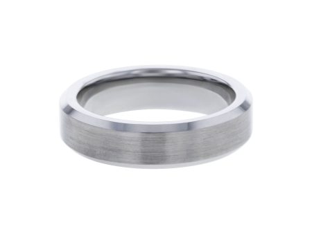 Calvin Tungsten Beveled Wedding Ring - 6mm For Cheap