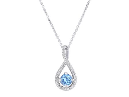 Silver Limitless Blue Topaz & Diamond Necklace Online now