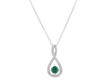 Silver Limitless Emerald & Diamond Necklace For Discount