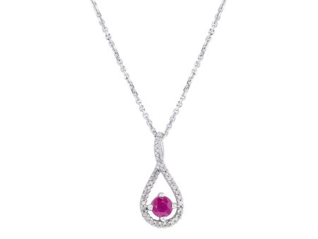 Silver Limitless Ruby & Diamond Necklace Online Sale