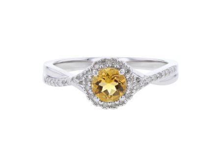 Silver Sweet Treat Citrine & Diamond Ring For Discount