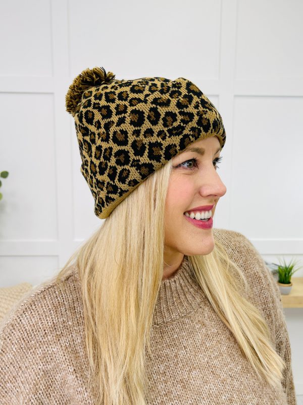 Leopard Print Pom Pom Beanie- Multiple Colors! Supply