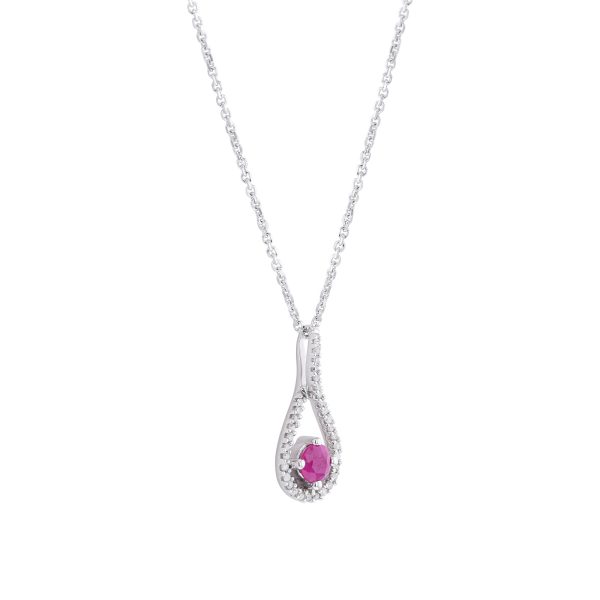 Silver Limitless Ruby & Diamond Necklace Online Sale