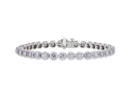 Chimera Cushion Set Diamond Tennis Bracelet 5ct Cheap