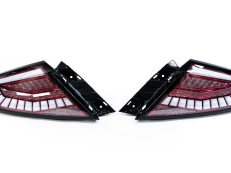 Molded Innovations EvoGlow Series DynamicLume LED Tail Lights Red Lens w  Black Base & White Bar 2022-2024 WRX Fashion