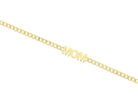 Mom Gold Curb Link Bracelet Online now